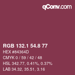 Color code: RGB 132.1 54.8 77 | qconv.com