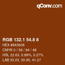 Farbcode: RGB 132.1 54.8 8 | qconv.com