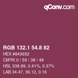 Color code: RGB 132.1 54.8 82 | qconv.com