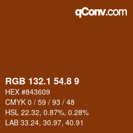 Farbcode: RGB 132.1 54.8 9 | qconv.com