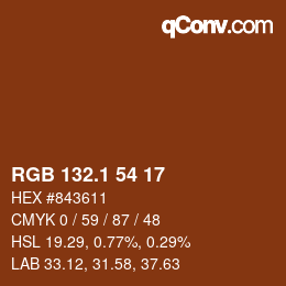 カラーコード: RGB 132.1 54 17 | qconv.com
