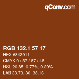カラーコード: RGB 132.1 57 17 | qconv.com