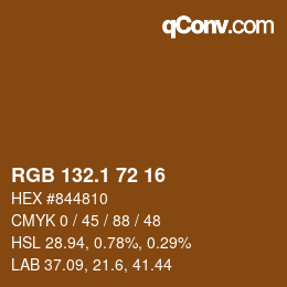 カラーコード: RGB 132.1 72 16 | qconv.com