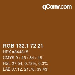 Color code: RGB 132.1 72 21 | qconv.com