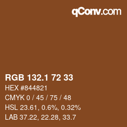 Color code: RGB 132.1 72 33 | qconv.com