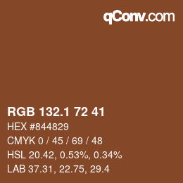 Color code: RGB 132.1 72 41 | qconv.com