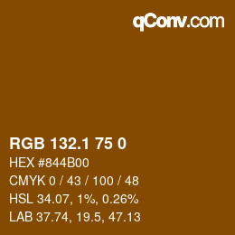 カラーコード: RGB 132.1 75 0 | qconv.com