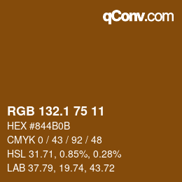 カラーコード: RGB 132.1 75 11 | qconv.com