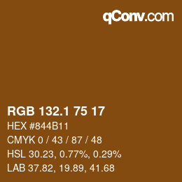 カラーコード: RGB 132.1 75 17 | qconv.com