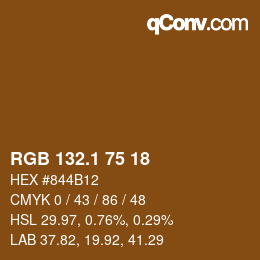 カラーコード: RGB 132.1 75 18 | qconv.com