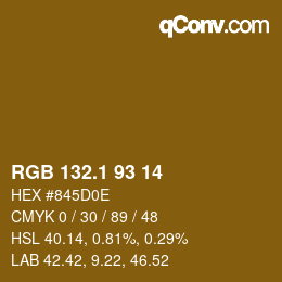 カラーコード: RGB 132.1 93 14 | qconv.com