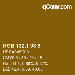 カラーコード: RGB 132.1 93 8 | qconv.com