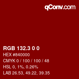 カラーコード: RGB 132.3 0 0 | qconv.com