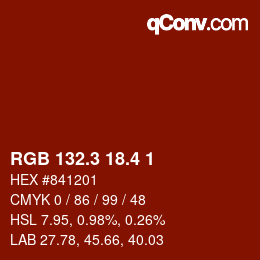 カラーコード: RGB 132.3 18.4 1 | qconv.com