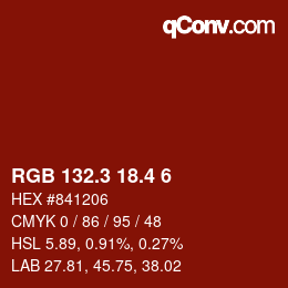 カラーコード: RGB 132.3 18.4 6 | qconv.com