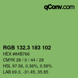 カラーコード: RGB 132.3 183 102 | qconv.com