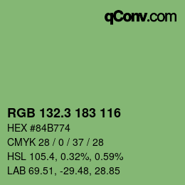 カラーコード: RGB 132.3 183 116 | qconv.com