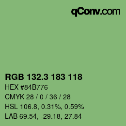 カラーコード: RGB 132.3 183 118 | qconv.com