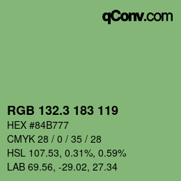 カラーコード: RGB 132.3 183 119 | qconv.com
