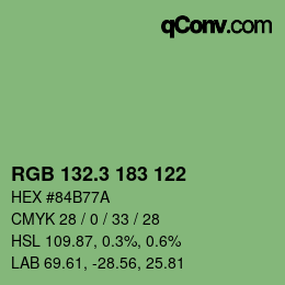 カラーコード: RGB 132.3 183 122 | qconv.com