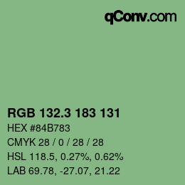カラーコード: RGB 132.3 183 131 | qconv.com
