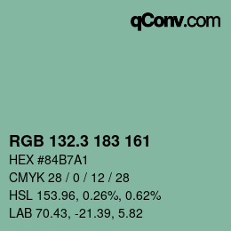 カラーコード: RGB 132.3 183 161 | qconv.com