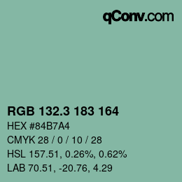 カラーコード: RGB 132.3 183 164 | qconv.com