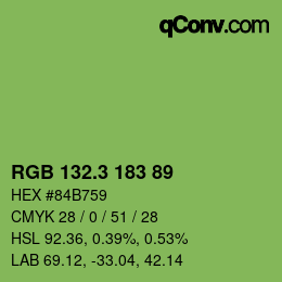 カラーコード: RGB 132.3 183 89 | qconv.com