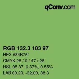 カラーコード: RGB 132.3 183 97 | qconv.com