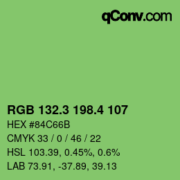 カラーコード: RGB 132.3 198.4 107 | qconv.com