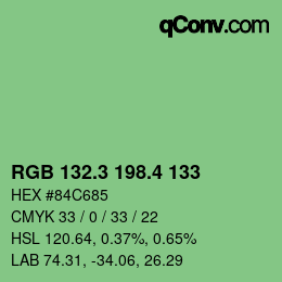 カラーコード: RGB 132.3 198.4 133 | qconv.com