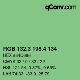 カラーコード: RGB 132.3 198.4 134 | qconv.com