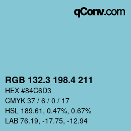 カラーコード: RGB 132.3 198.4 211 | qconv.com