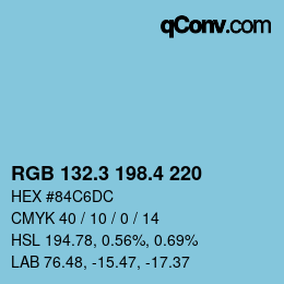 カラーコード: RGB 132.3 198.4 220 | qconv.com