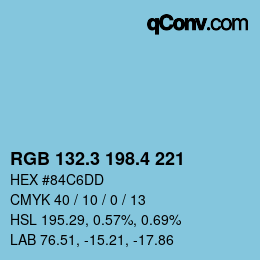カラーコード: RGB 132.3 198.4 221 | qconv.com