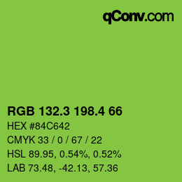 カラーコード: RGB 132.3 198.4 66 | qconv.com
