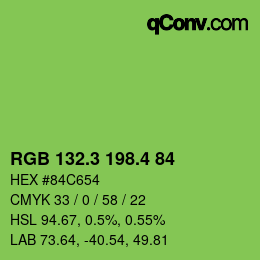 カラーコード: RGB 132.3 198.4 84 | qconv.com