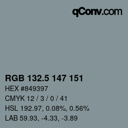 Code couleur: RGB 132.5 147 151 | qconv.com