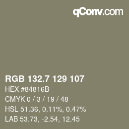 カラーコード: RGB 132.7 129 107 | qconv.com