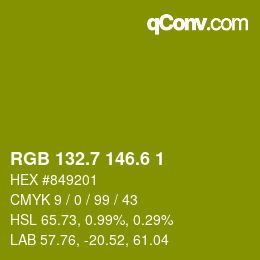 カラーコード: RGB 132.7 146.6 1 | qconv.com