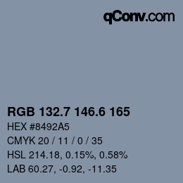 カラーコード: RGB 132.7 146.6 165 | qconv.com