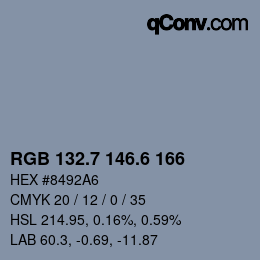 カラーコード: RGB 132.7 146.6 166 | qconv.com