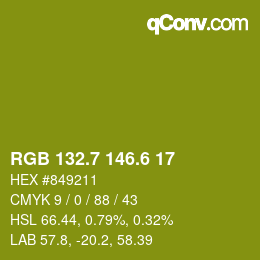 カラーコード: RGB 132.7 146.6 17 | qconv.com