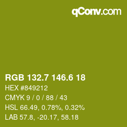 カラーコード: RGB 132.7 146.6 18 | qconv.com