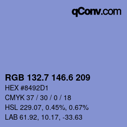 カラーコード: RGB 132.7 146.6 209 | qconv.com