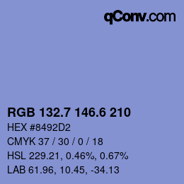 カラーコード: RGB 132.7 146.6 210 | qconv.com