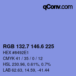 カラーコード: RGB 132.7 146.6 225 | qconv.com