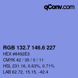 カラーコード: RGB 132.7 146.6 227 | qconv.com
