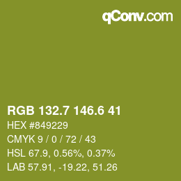 カラーコード: RGB 132.7 146.6 41 | qconv.com