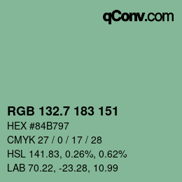 カラーコード: RGB 132.7 183 151 | qconv.com